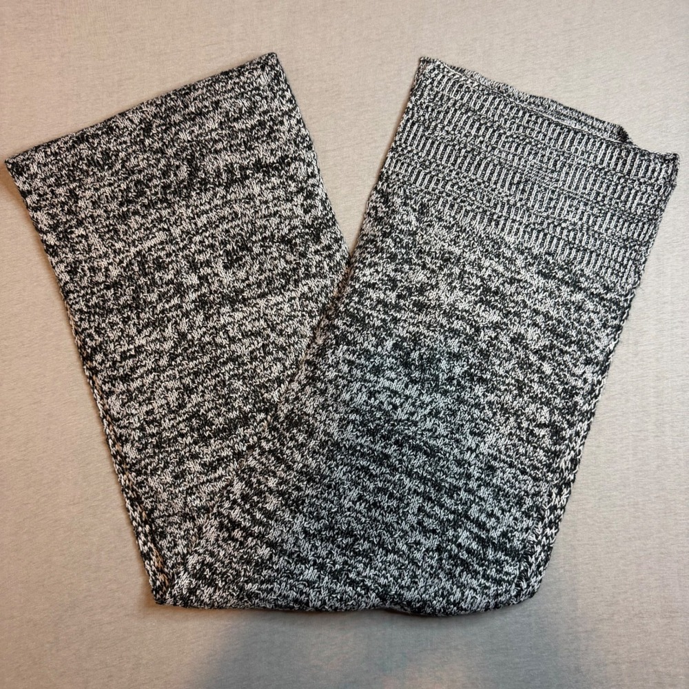 Victoria's Secret Black White Marled Knit Scarf Chunky Ribbed Winter One Size